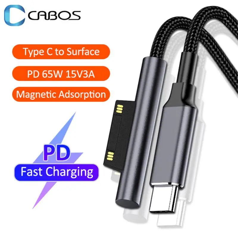 180CM Charger Adapter USB Type C PD Fast Charging Cable Power Supply For Microsoft Surface 7/6/5/4/3 Book/Book 2