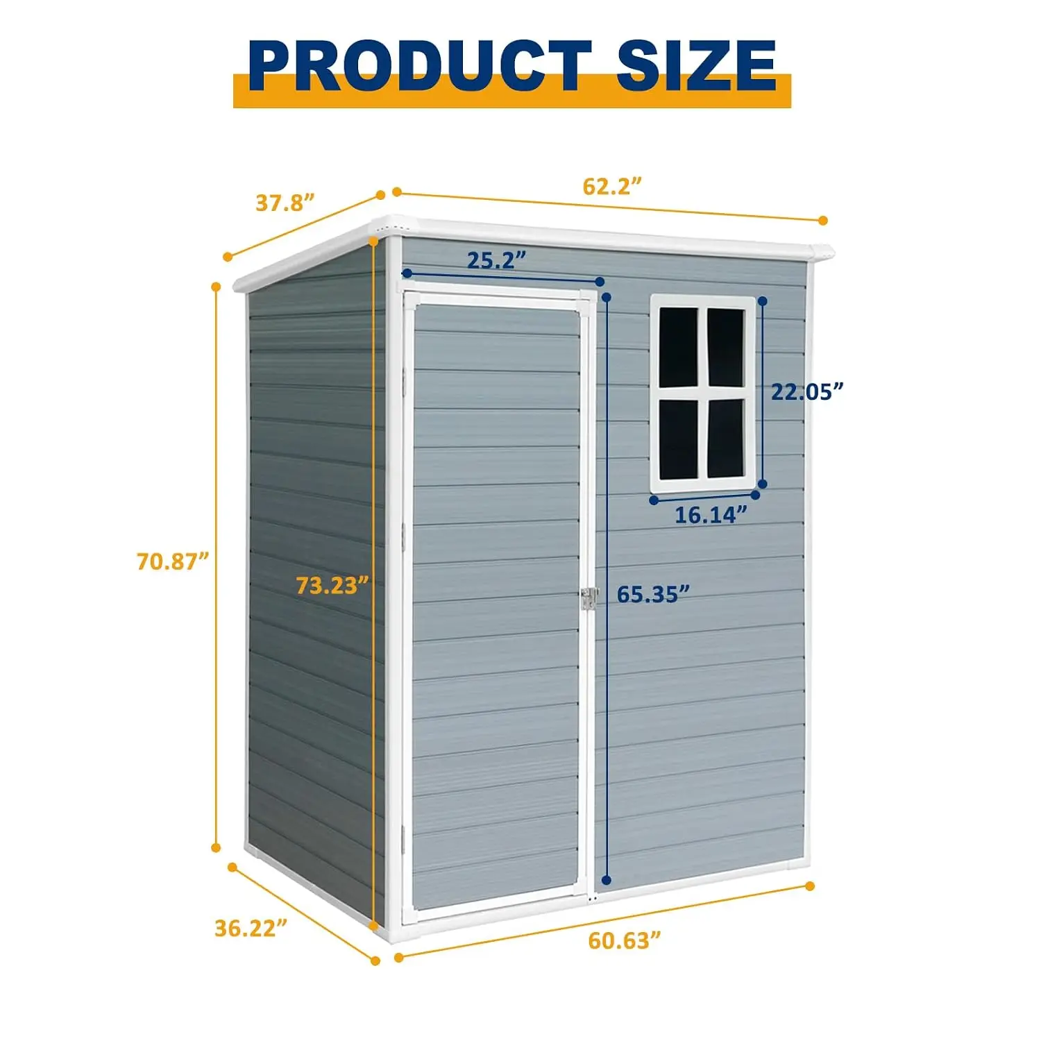 5x3 FT Resin Outdoor Storage Shed with Floor & Lock, Customized