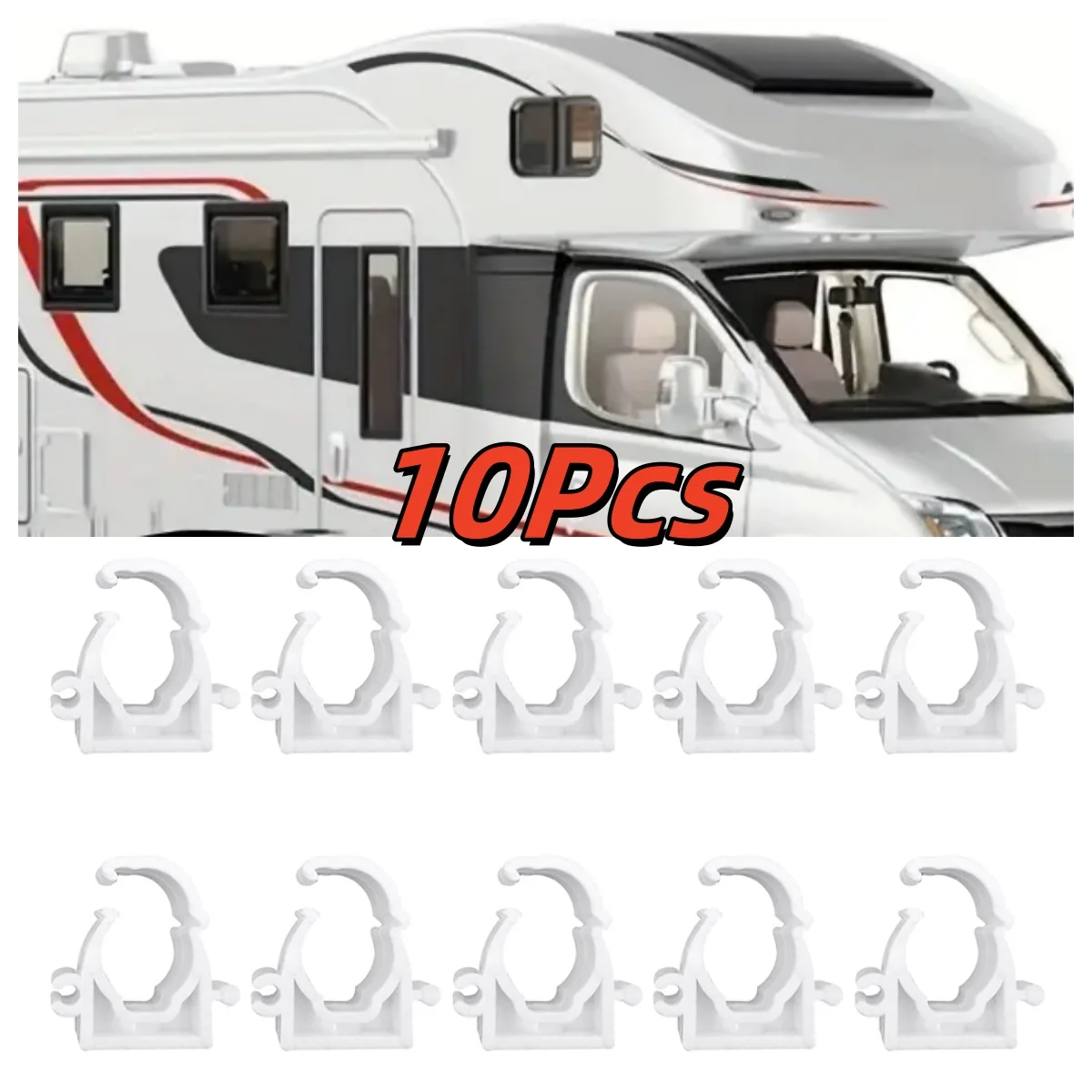 

10Pcs 12mm Pipe Retainer Clips Speed Auto Fastener Fit For Plumbing Caravan Motorhome RV Parts Accessories