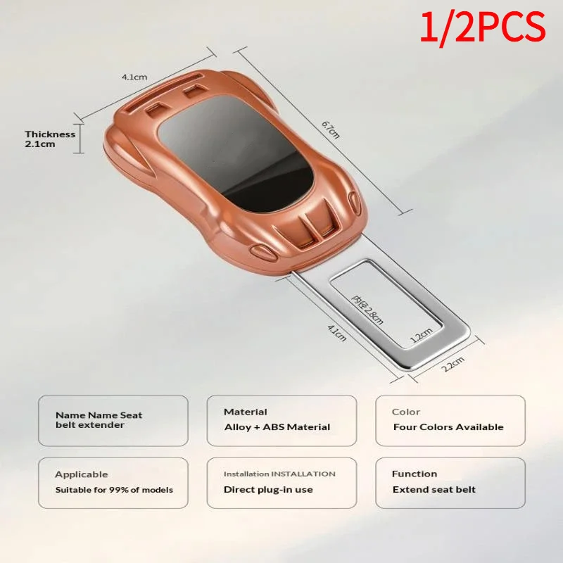 #Car Seat Belt Extender Alloy Seatbelt Lock Buckle Plug Auto Seat Belt Fastener Converter One-click Release Interior Accessories