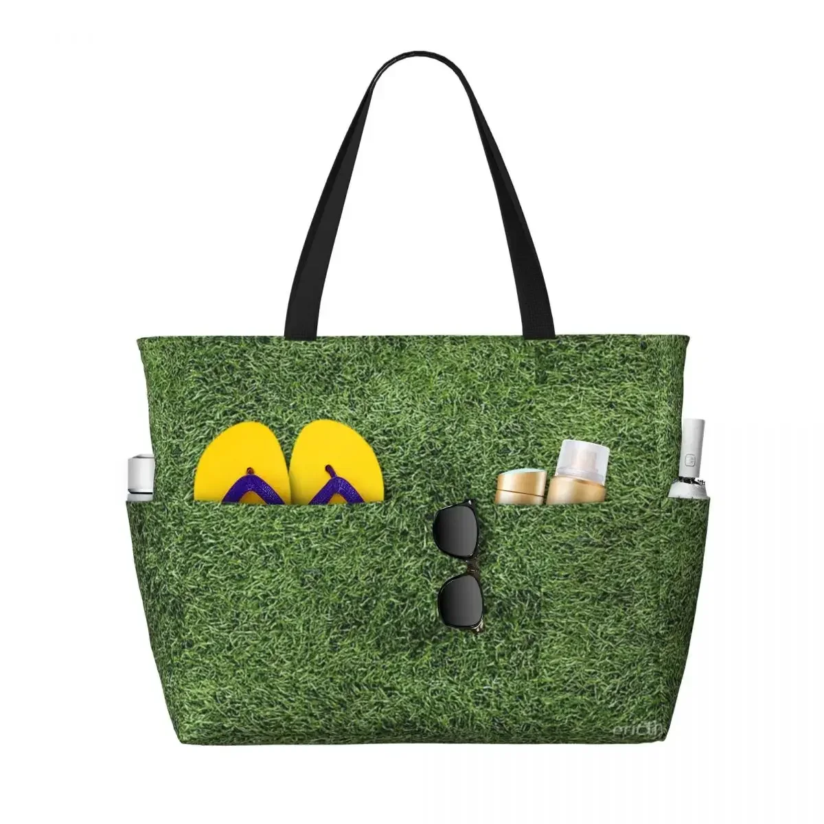 

Astroturf Lush Green Turf Grass Athletic Field Beach Travel Bag, Tote Bag Fashion Large Capacity Out Birthday Gift Multi-Style