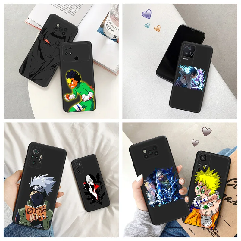 Silicone Black Phone Case for Xiaomi Poco C61 F5 F4 GT F3 F1 X4 X3 X5 M3 M4 Pro M5 S C51 C50 C40 N-Narutos Uchihas Itachis Cover