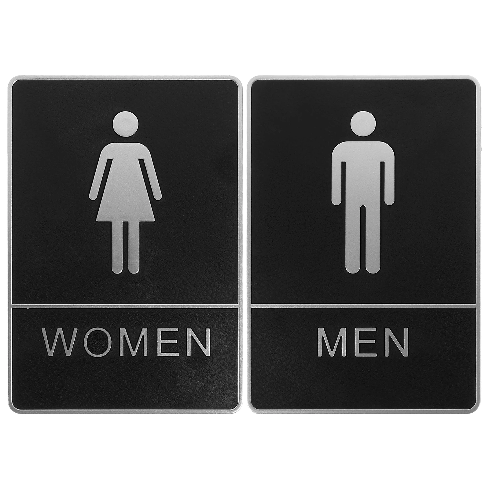 

2pcs Plastic Toilet Self-Adhesive Restroom Door Men Women Smooth Edges Elegant Design Business Store Hotel Use Bathroom