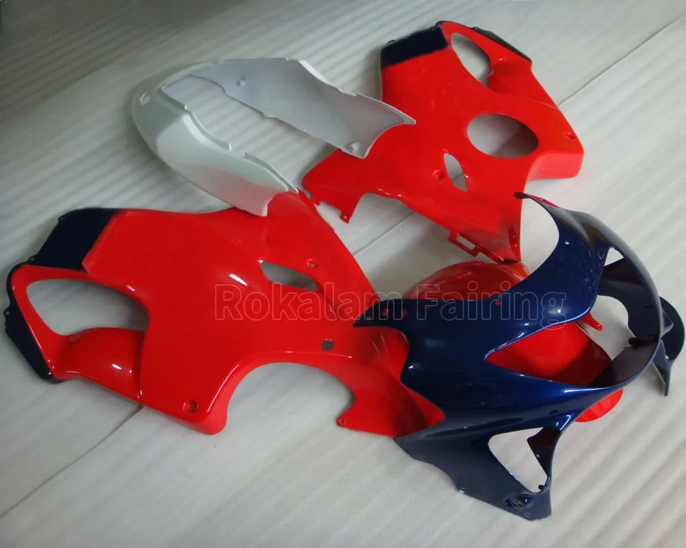 Cheap Fairing Set For Honda CBR 600 F4 00 99 1999 2000 Red & Blue Motorcycle Fairings (Injection Molding)