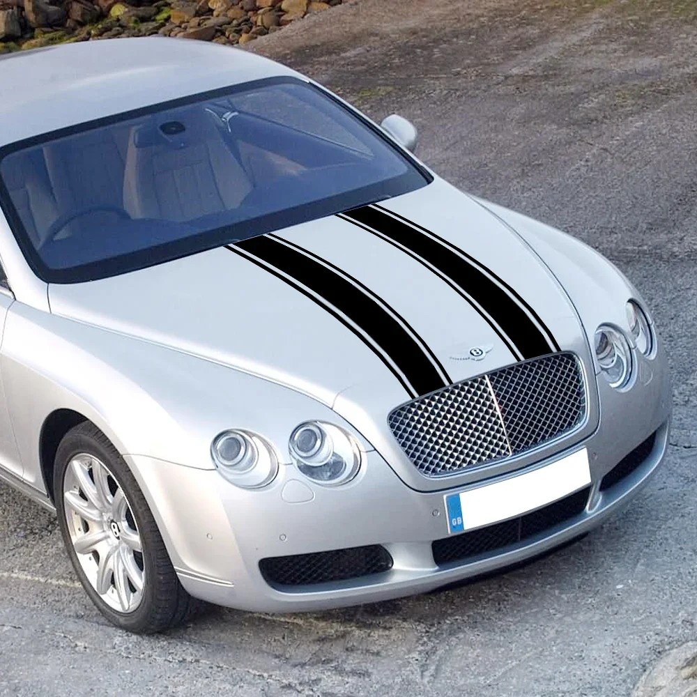 

For BMW Ford Nissan Kia VW Audi Toyota 2PCS Car Hood Cover Stickers Stripes Graphics Vinyl Film Decals Auto Tuning Accessories