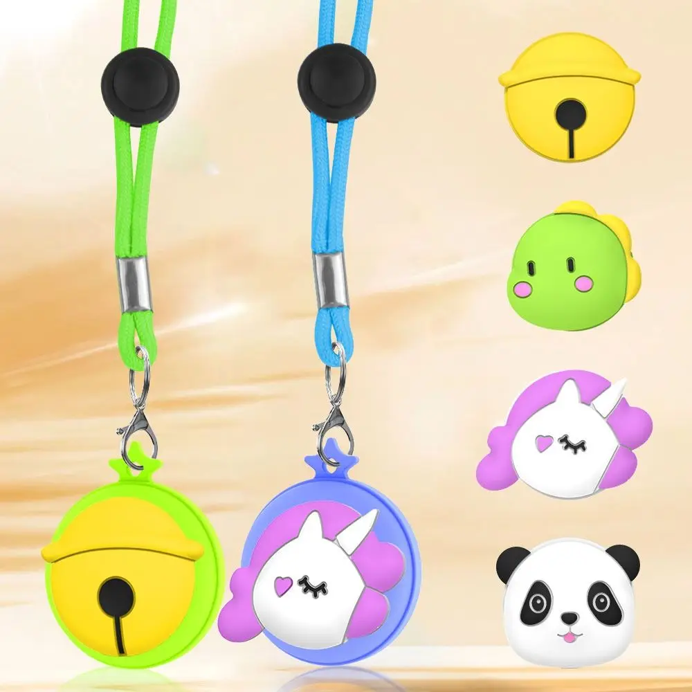 Collana per bambini in silicone con confezione da 4 tappi per cartoni animati, lunghezza regolabile, copertura protettiva, accessori per localizzatore, sostituzione per AirTag