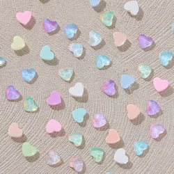 Opal Mocha 3mm Heart-Shaped Wholesale Flat bottom Nail Art rhinestones Self-Adhesive Shiny Glass Crystal 3D Nail Decoration