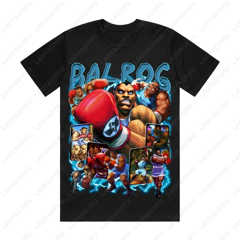Футболка Balrog Street Fighter, хлопковая повседневная рубашка с принтом, топы, уличная мода, уникальные дышащие дышащие рубашки Ropa Hombre Футболка Balrog Street Fighter, хлопковая повседневная рубашка с принтом, топы, уличная мода, уникальные дышащие дышащие рубашки Ropa Hombre