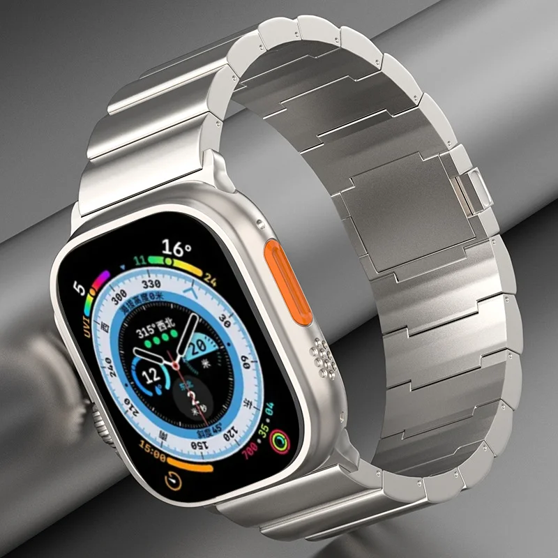 Titanium Strap for Apple Watch Ultra 2 1 49mm 45mm 44mm 38mm 40 41mm Magnetic Buckle Series 9 8 7 6 SE 5 4 3 2 Correa Bracelet