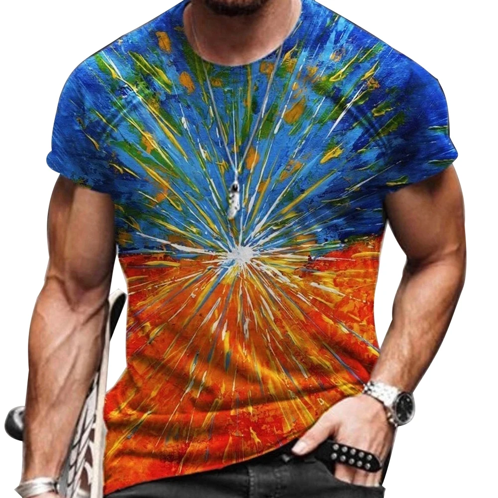 

Vintage T-Shirts for Mans Ethnic Style 3D Print Summer Outdoor Daily T-Shirt Loose Tee Streetwear Fashion Pullover Mens Tops