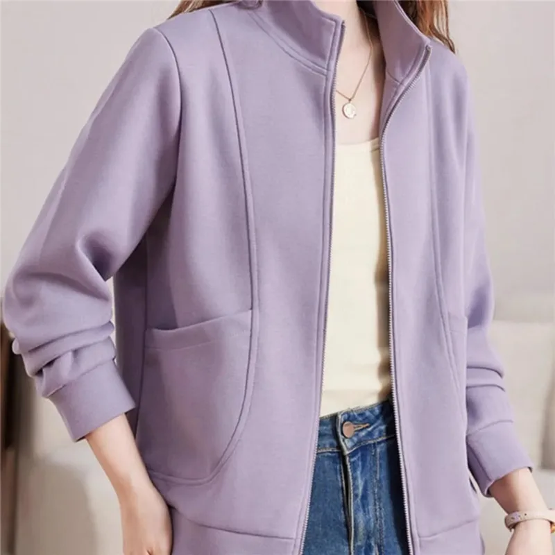 Spring Women's Short Coat 2026 Season New Fashion Female Aging Korean Foreign Style Jacket Casual Wine Red Collar Outwear Sprin