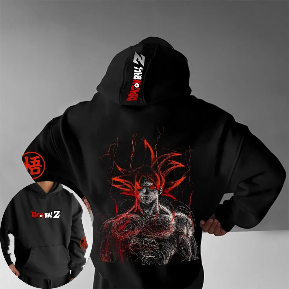 Dragon Ball Men's Hoodie Transforms Into Wukong Autumn Winter New Men's and Boys' Long Sleeve Parent Child Clothing