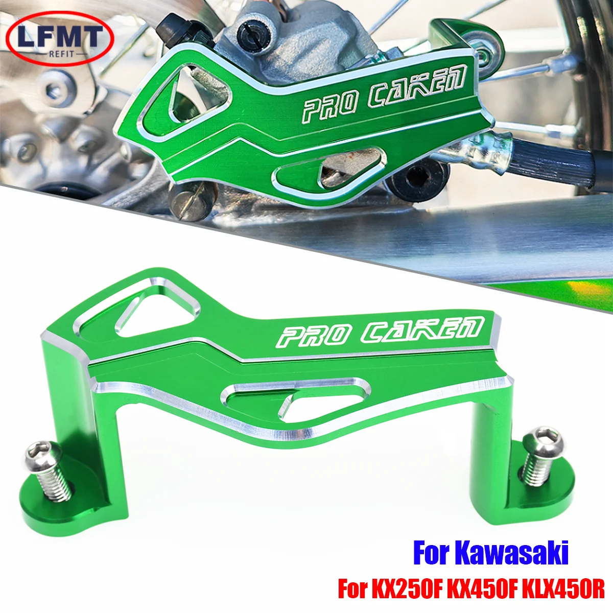 لكاواساكي KX250F450F 250F دراجة نارية الفرامل الخلفية الفرجار قرص فرامل الحرس حامي غطاء KLX450R KLX 450R 2006-2018 موتوكروس #1