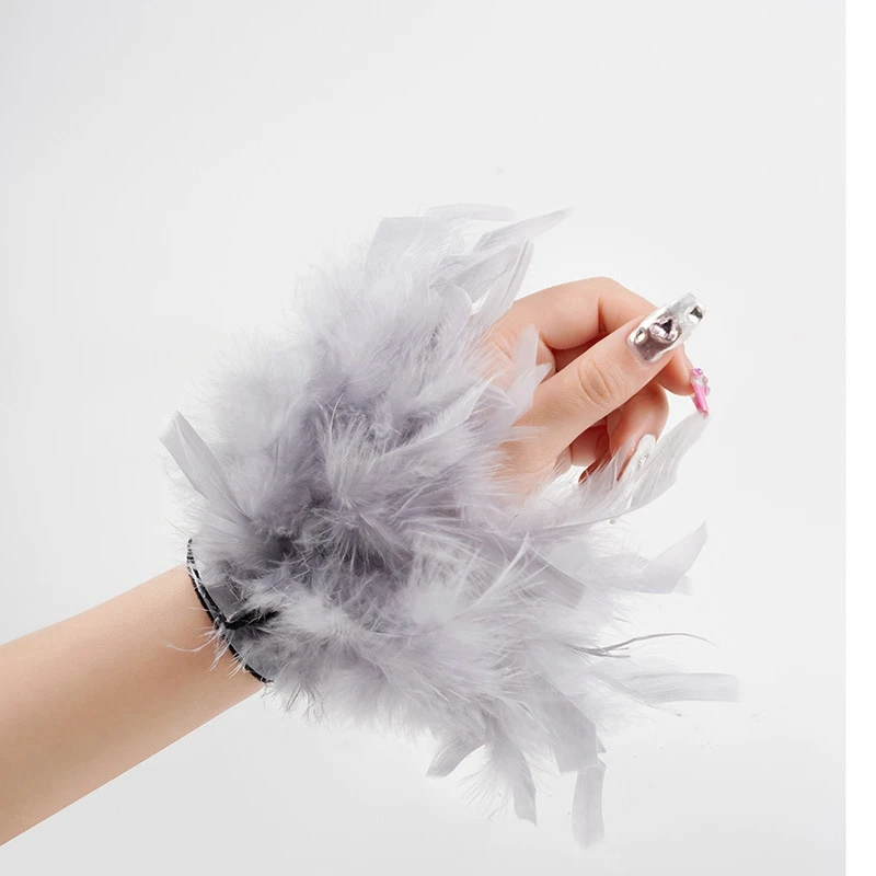 Manicure hand photo cuffs feather plush bracelet all for nail shoot hand decoration feather Manicuring Painting shoot Background