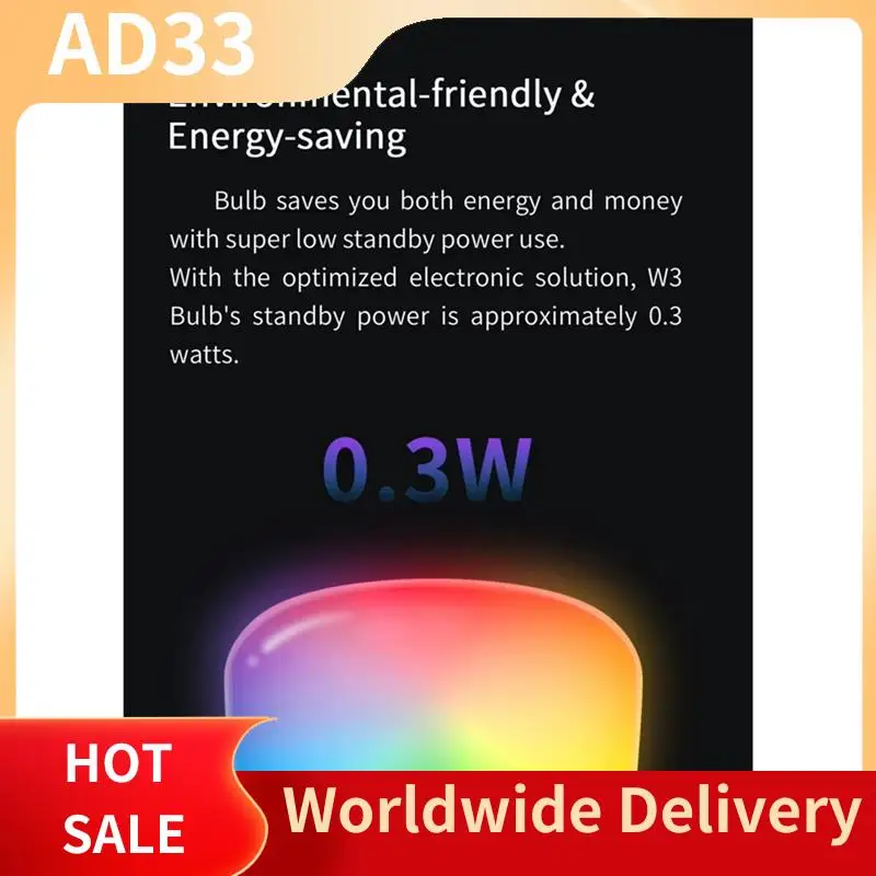 

Top Deals Voice Controlled Wifi Smart LED Bulb W3 E27 Multicolor Ambient Light 1700K-6500K For Mi Home Alexa Google Smartthings