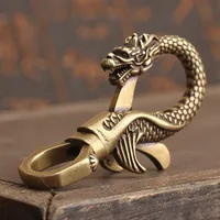 Beast Dragon Brass Car Keychain Jewelry Vintage Luxury Key Chain Clasp Handmade Keyrings Accessories