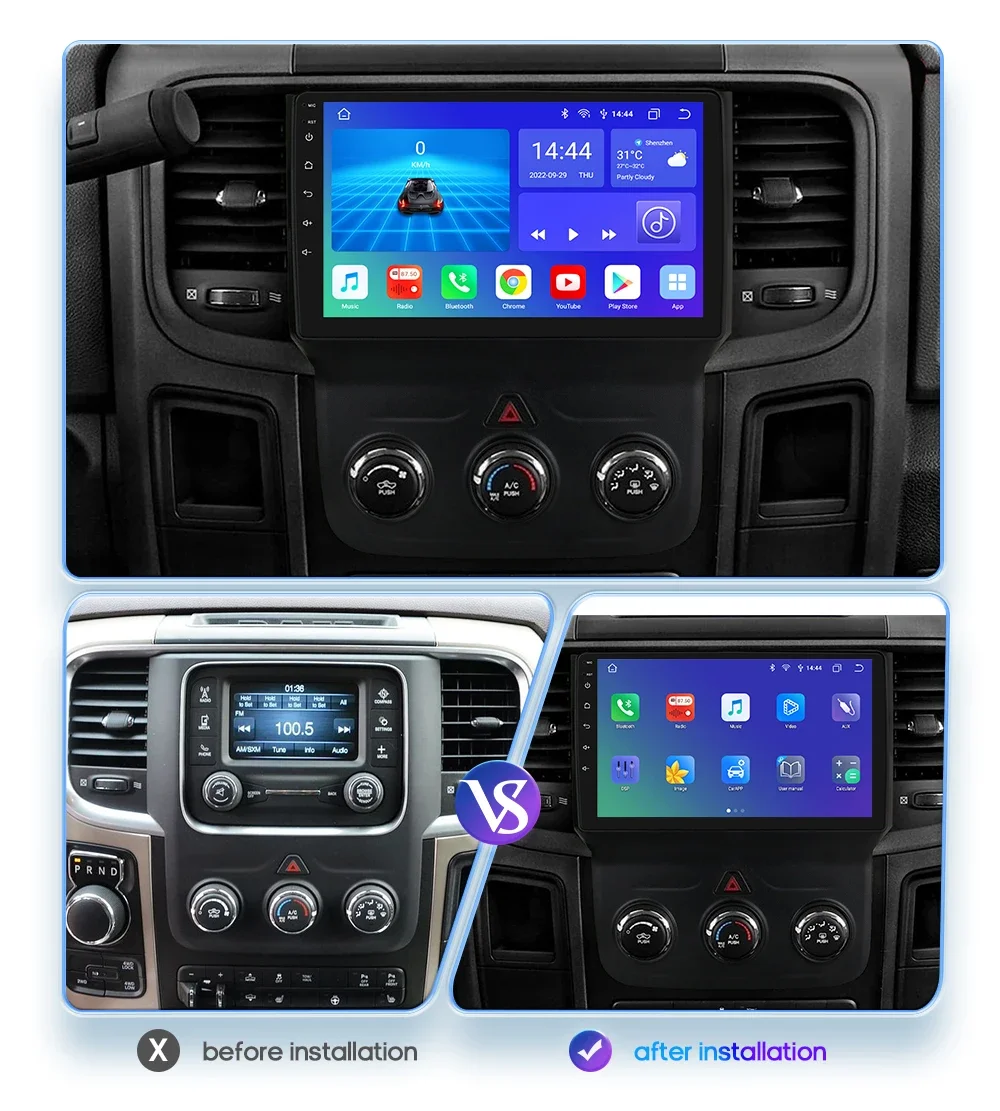 Android 12 Automotive Multimedia Stereo for Dodge Ram 1500 2500 3500 Car Radio UIS7862 BT GPS Navi RDS Carplay Screen Head Unit