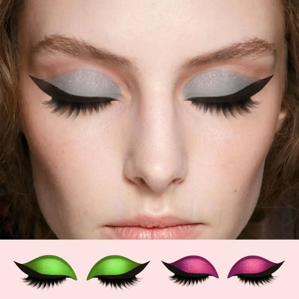 Parche autoadhesivo para pestañas, sombra de ojos perezosa, maquillaje rápido 3 en 1, pegatinas para maquillaje de ojos con delineador de ojos, sombra de ojos, pegatinas para pestañas