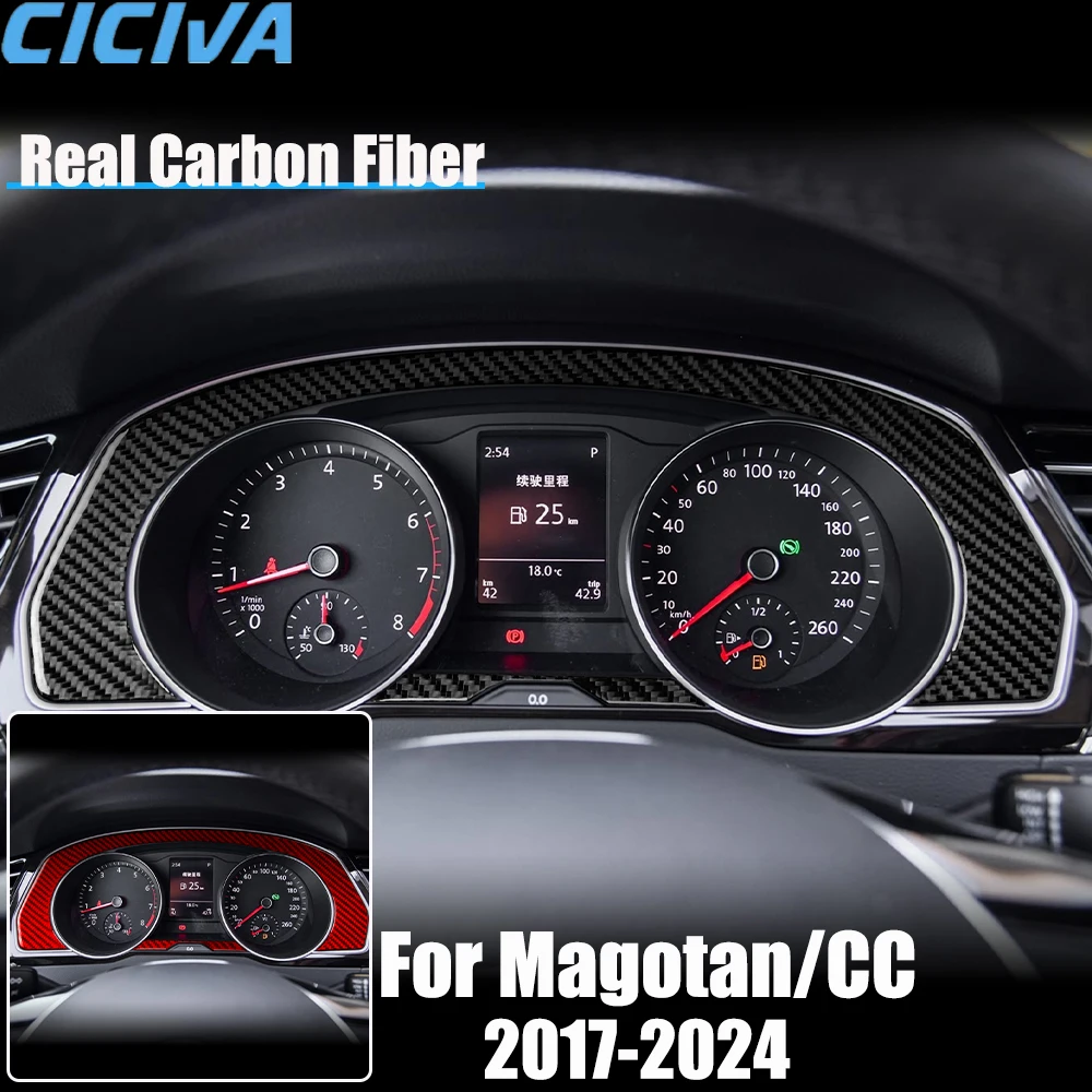 

Автомобильные аксессуары из настоящего углеродного волокна, крышка рамы спидометра, мягкая наклейка для Volkswagen Magotan/CC 2017 2018 19 20 21 22 23 24