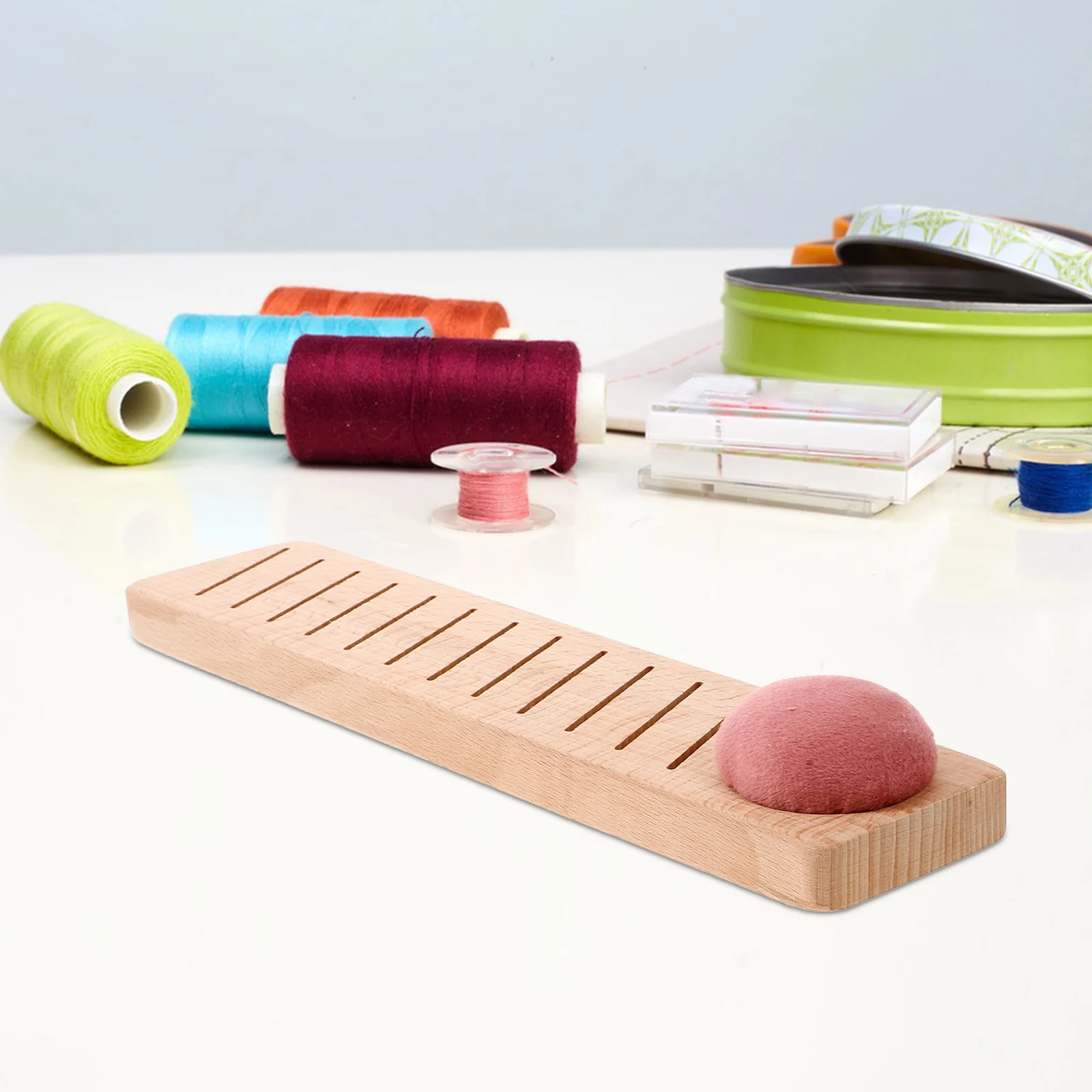 

Wooden Sewing Thread Organizer Winding Board For Cross Stitch Embroidery Floss Storage Tool Pin Holder Thread Stand Yarn Bobbin