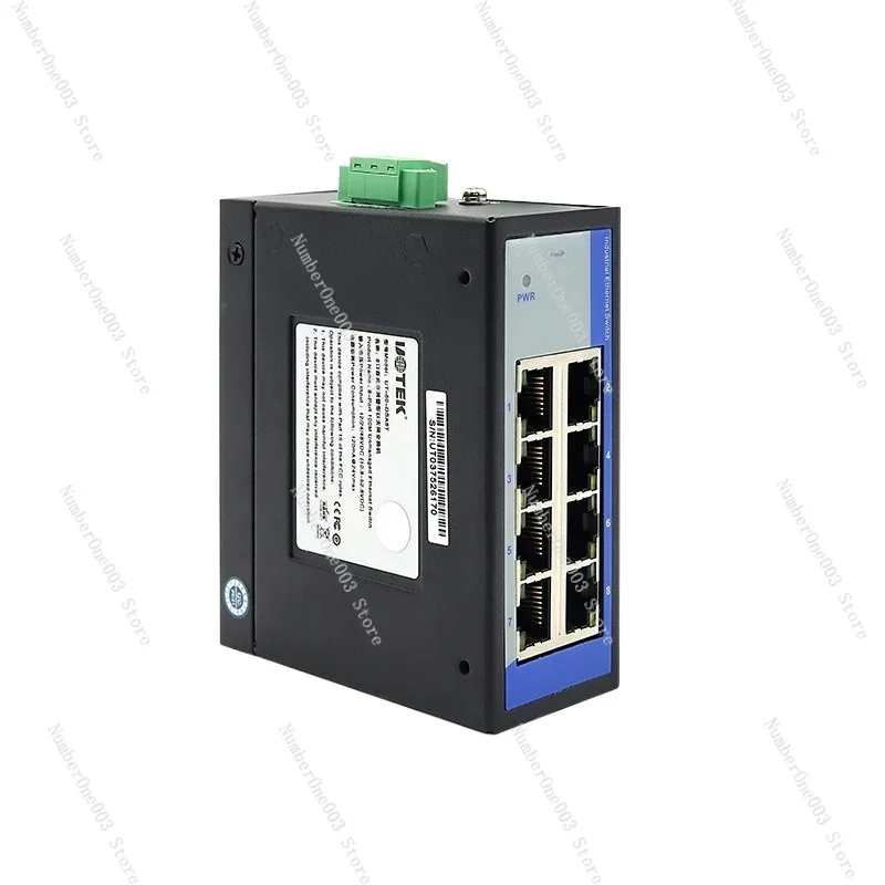 Industrial 5-Port All-Electric Ethernet Switch DIN Rail Type UT-LLDC-5TDS-24