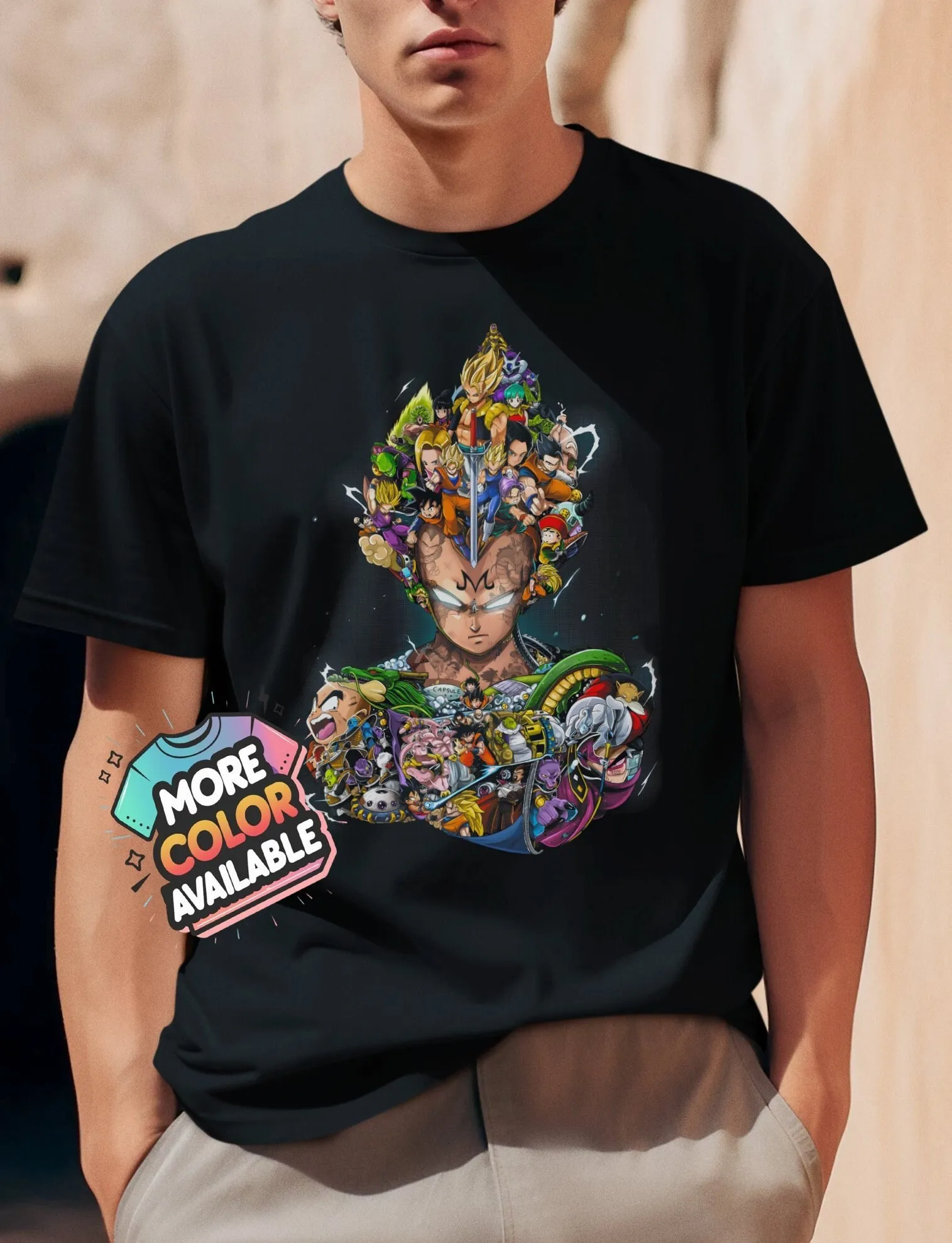 

Anime Collage T Shirt Dragon Fighter Fan Art Stylish Unique Design Top Lover