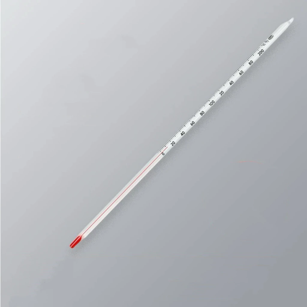 3Pcs Glass Celsius Thermometer 0-200℃ Length 265mm Laboratory Red Liquid Temprature Meter