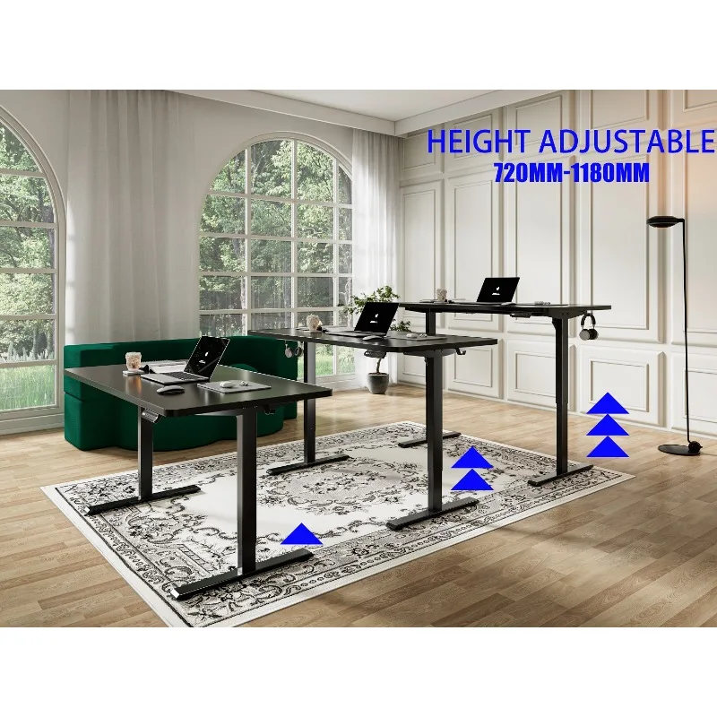 Factory Price Black Ergonomic Single Motor One Stage Height Adjustable Standing Desk 1200*600 Office Computer Electric Table