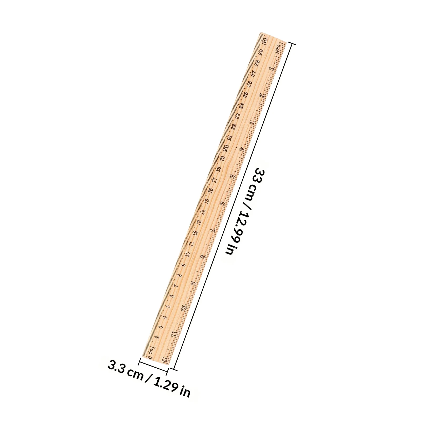 30pcs 20Cm Wooden Straight Ruler For Measuring Drawing Architecture School Office Home Craft Sewing Tool Wooden Ruler Measuring