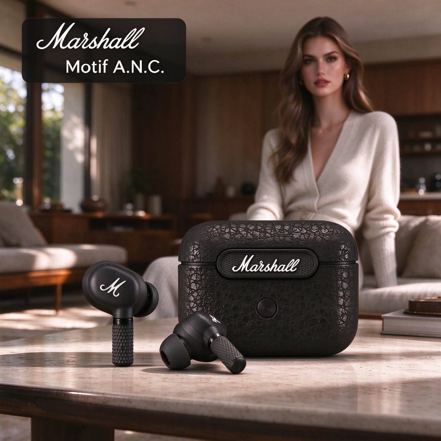 Marshall MOTIF ANC Noise Cancelling Earphones, Up to 30H Runtime, 6H Single Charge & Intuitive Touch Operation