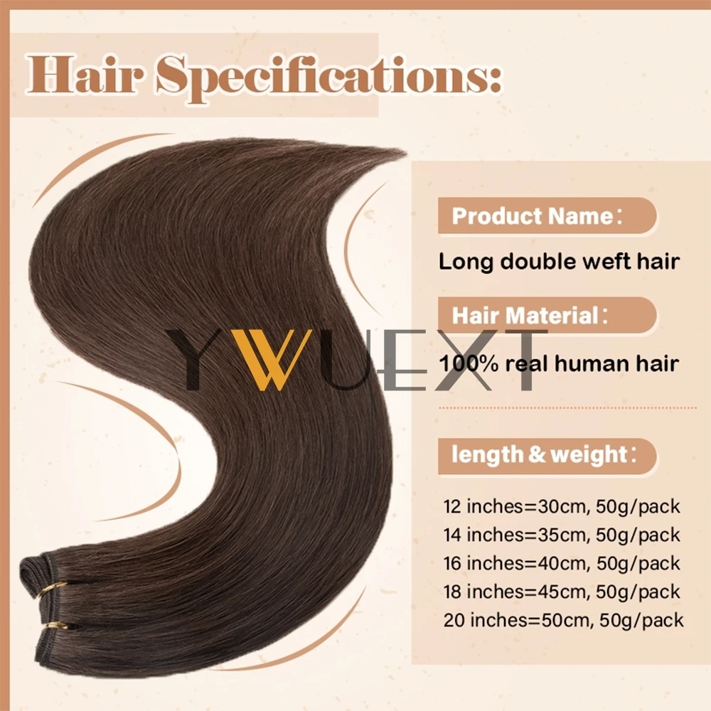 لحمة شعر بشرية ملحقات مستقيم 12 "-24" بوصة آلة ريمي وصلة إطالة شعر طبيعي 50 جرام/الحزمة يمكن نسج الشعر المجعد