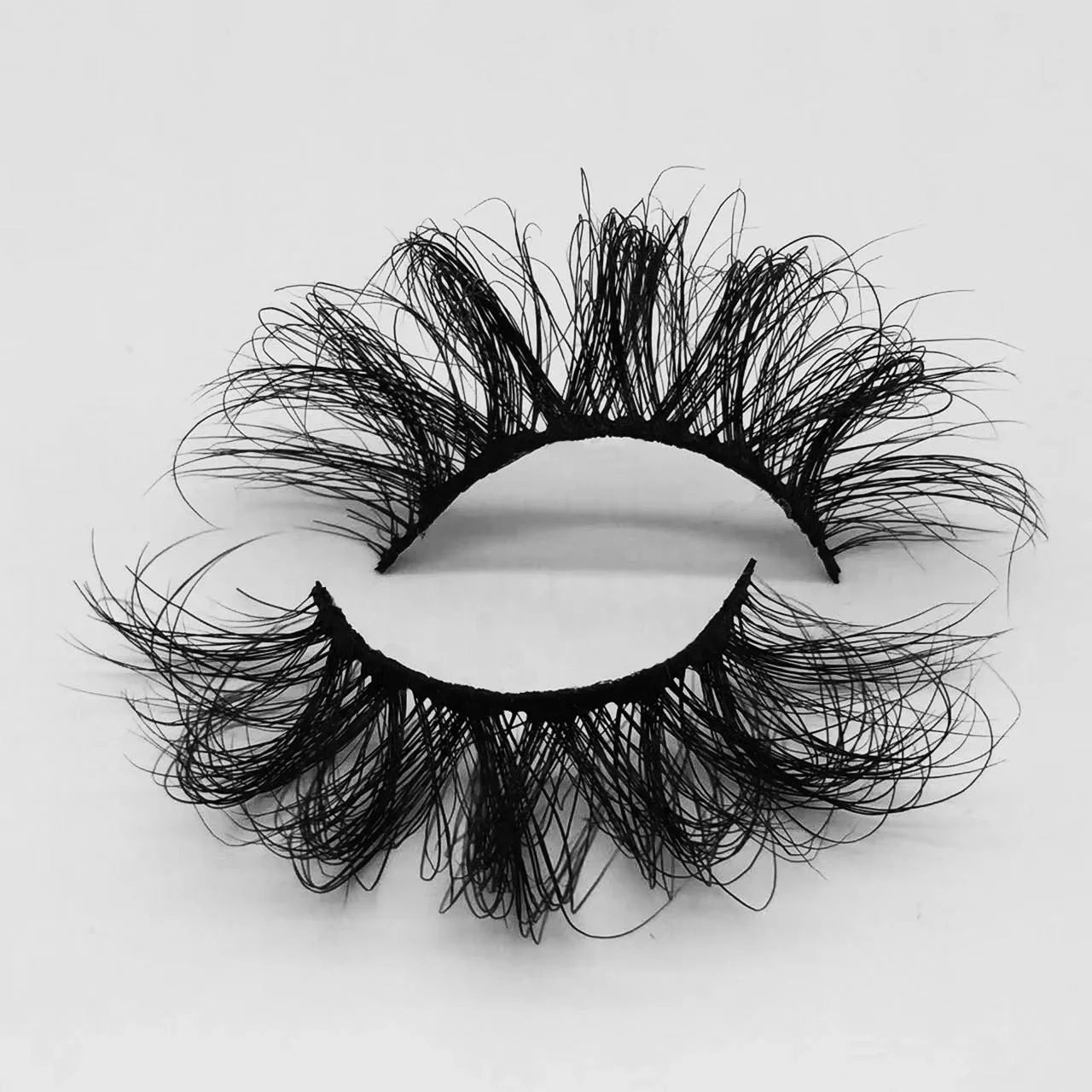 Deep D Curl Eyelashes 25mm Russian Volume Full Strip Mink Lashes Extension Lashes3d Wholesale Vendor