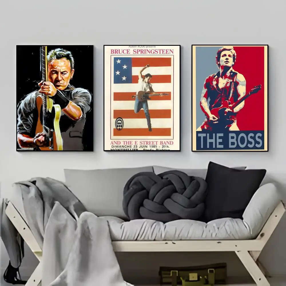 Singer The Boos B-Bruce S-Springsteen Poster Poster HD  Waterproof Wall Sticker Bar Living Room Decor Gift