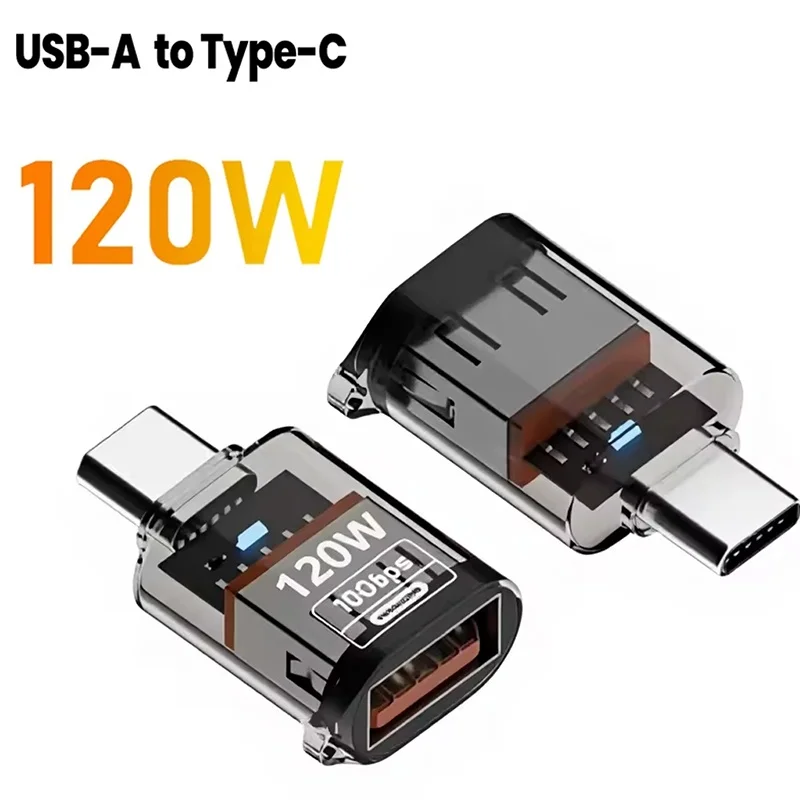 Transparent USB 3.2 Gen 2 Adapter USB 3.2 To Type C Adapter OTG Fast Charging For PC Tablet For Xiaomi For Huawei USB Converter