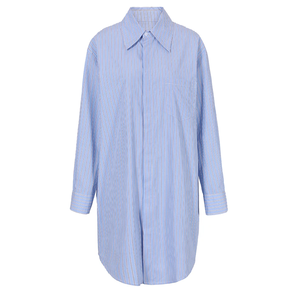   Conjunto de Saia Listrada STUDIO para Mulheres, Composição Longa, Estilo Casual, Nova Chegada Primavera 2024, Design em Camadas