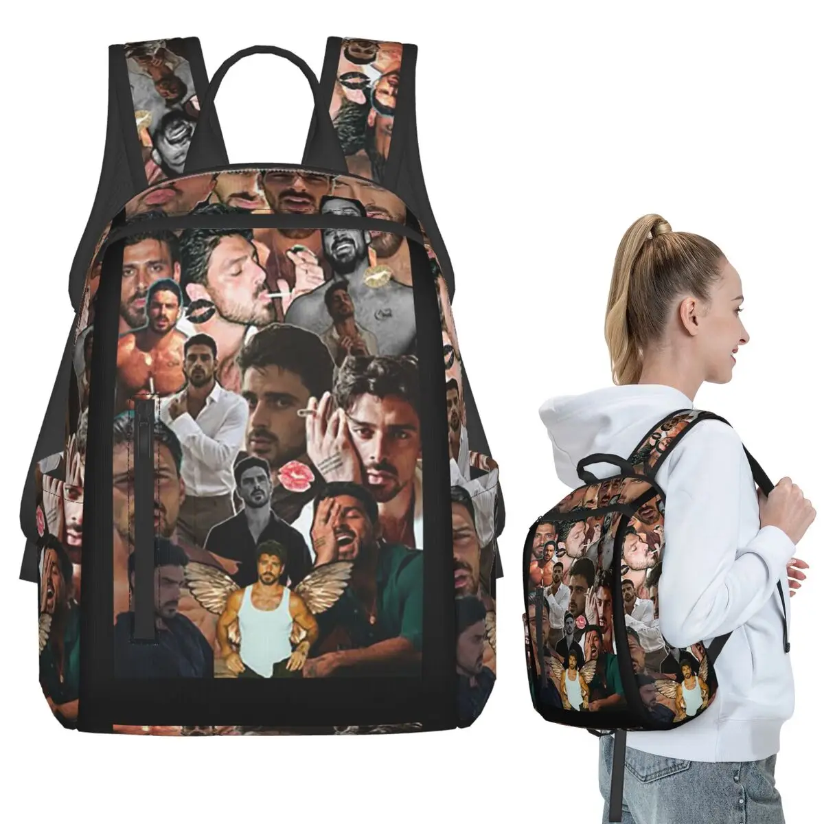 Actor Can Yaman Photo (14) Backpack Student BookBag Boys Girls School Bag Computer Shoulder Bags Men Women