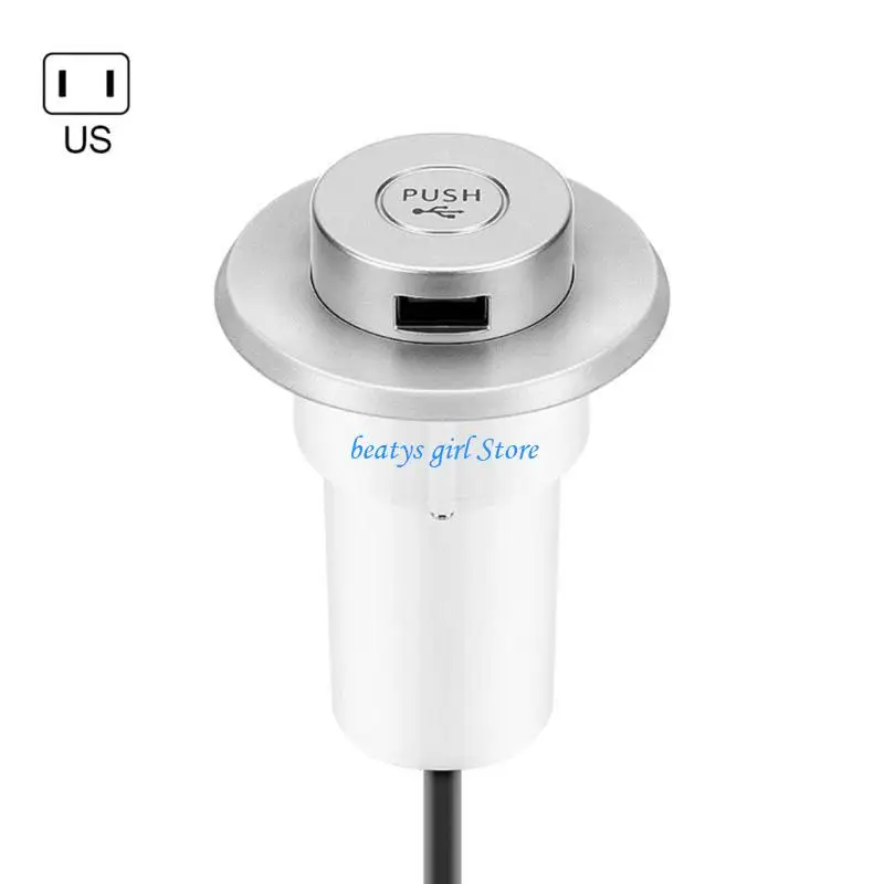 C7AB USB Lifting Extension Adapter Hub Desk Hole Embedded for Computer