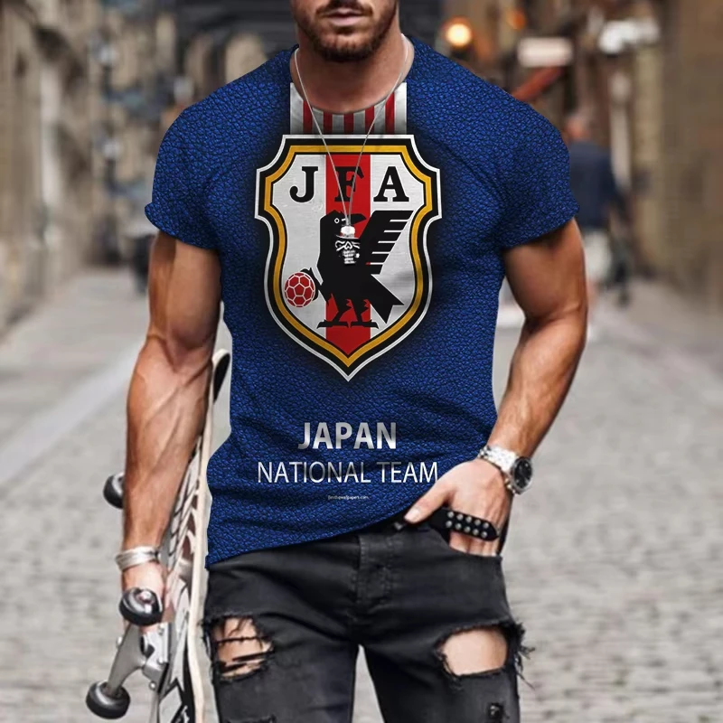 

2024 Men's Korea Japan Italy South Sweden Football Team Logo T-Shirt New Fashion Mens Tops Oversized O Neck T-Shirt Graphic Tees