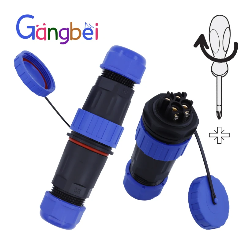 

Gangbei-Waterproof Cable Connector, Fixed Butt Screw Connection, 32mm, LD32, 3 Pin, 4 Pin, 5 Pin, 7 Pin, 9 Pin, 11 Pin,M32, IP68