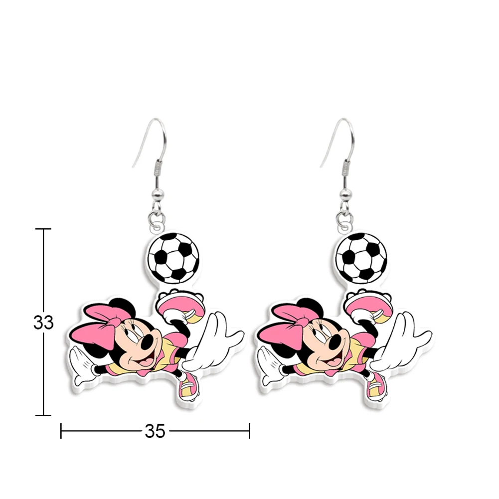 Disney Mickey with Football Pendant Earrings Funny Design Earrings Women Girl Jewelry Accessories Kids Birthday Small Gift