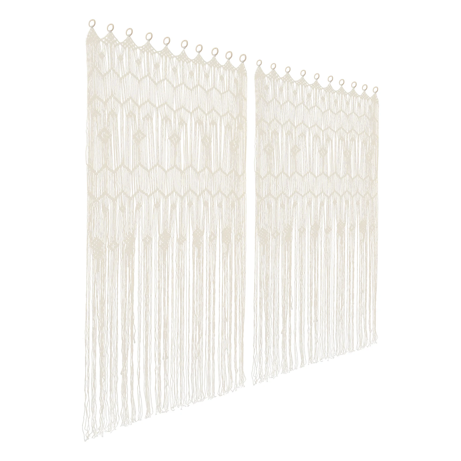 2 Stück Fenstervorhang, 1 x 2 m, Raumteiler, Türvorhang, Vintage-gewebte Vorhänge, vielseitige Dekoration für Flure, Schlafzimmer – Detail 2