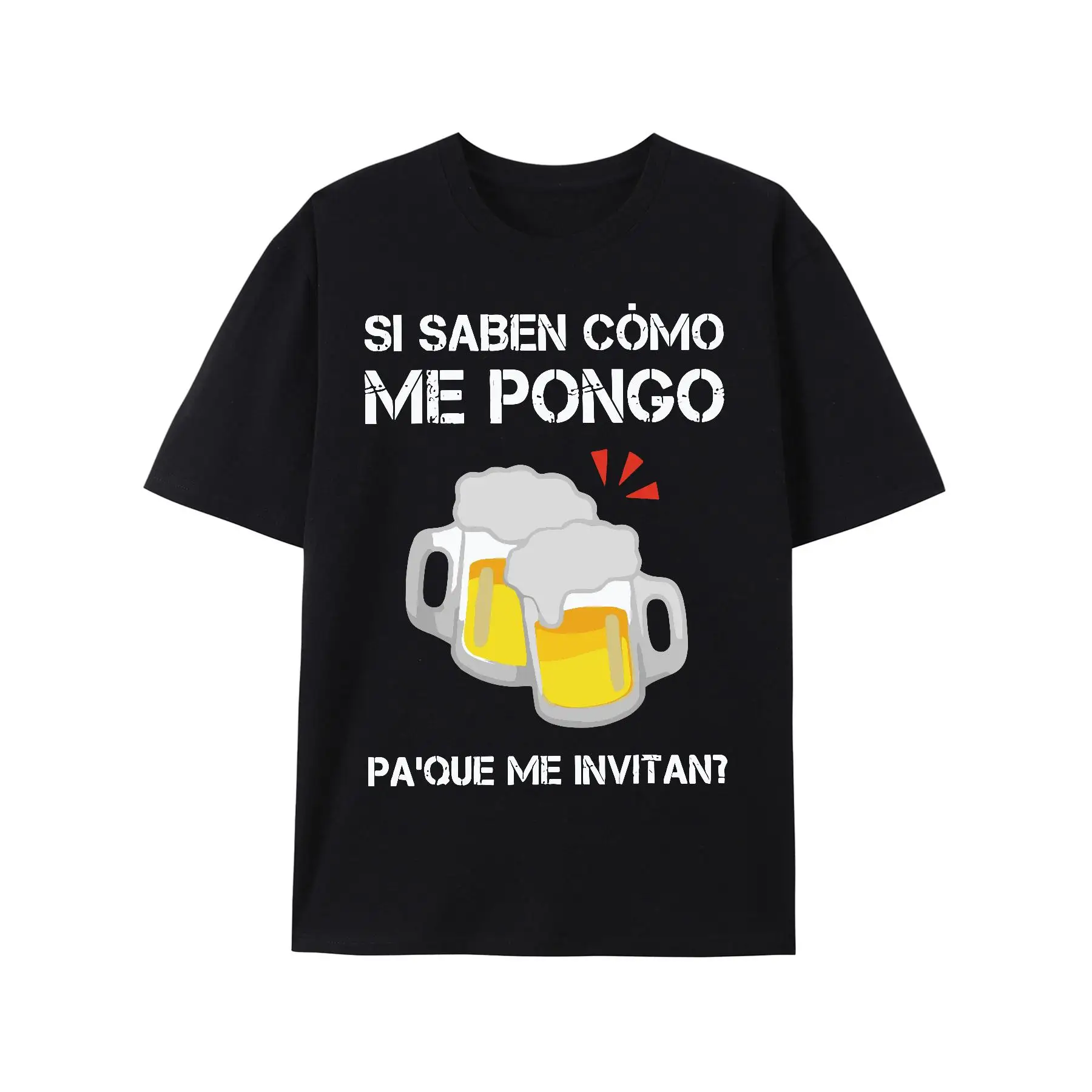 

Women's Funny Spanish Meme T-Shirt "Si Saben Como Me Pongo" Beer Party Humor Tee Latina Night Out Gift Casual Top