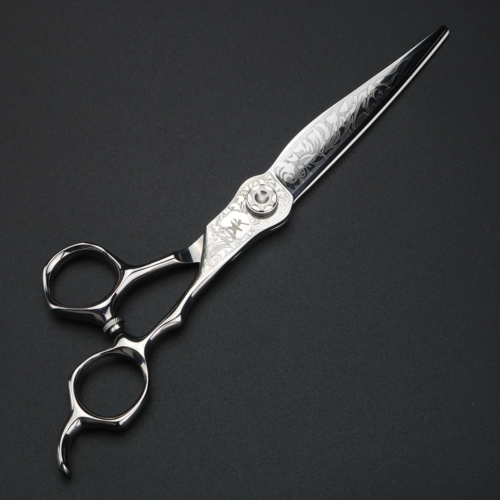 XUANFENG 6 inch VG10 steel Damascus laser pattern hairdresser's scissors, hair salon styling tool, cutting scissors