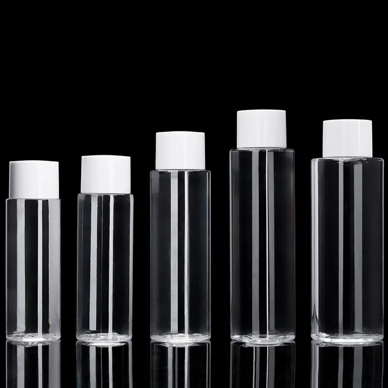 

10/30/50pcs 100-250ml Plastic Transparent Screw Cover Bottling Toner Lotion Makeup Remover Oil Travel Skin Care Containers