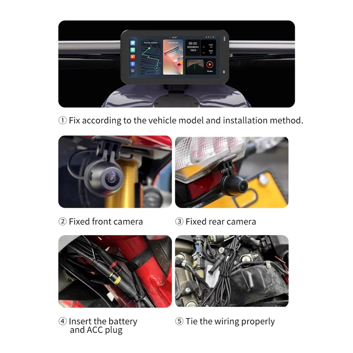 

#09F Automotive Parts & Accessories,MG600 6.25inch Display Motorcycle Navigator,Black