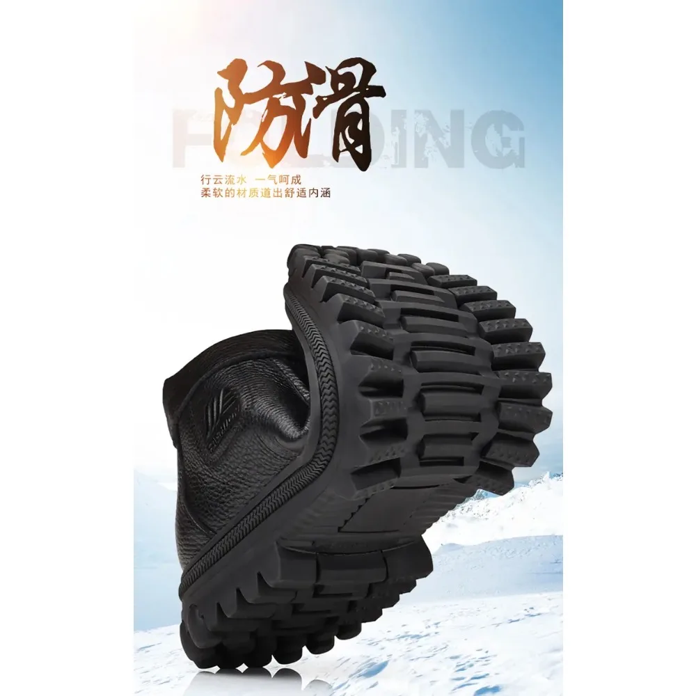 2025年冬用高級靴 プレミアム本革 手縫い ウール裏地付きブーツ 冬用暖かいフリース裏地付き靴