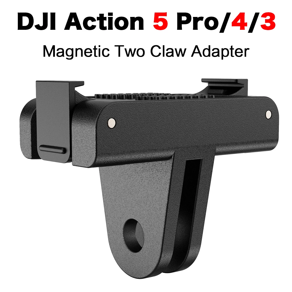 Voor DJI Action 3 4 Magnetische Twee Klauw Adapter 1/4 Draad Universele Poort Voor DJI Action 4 3 camera Accessoires