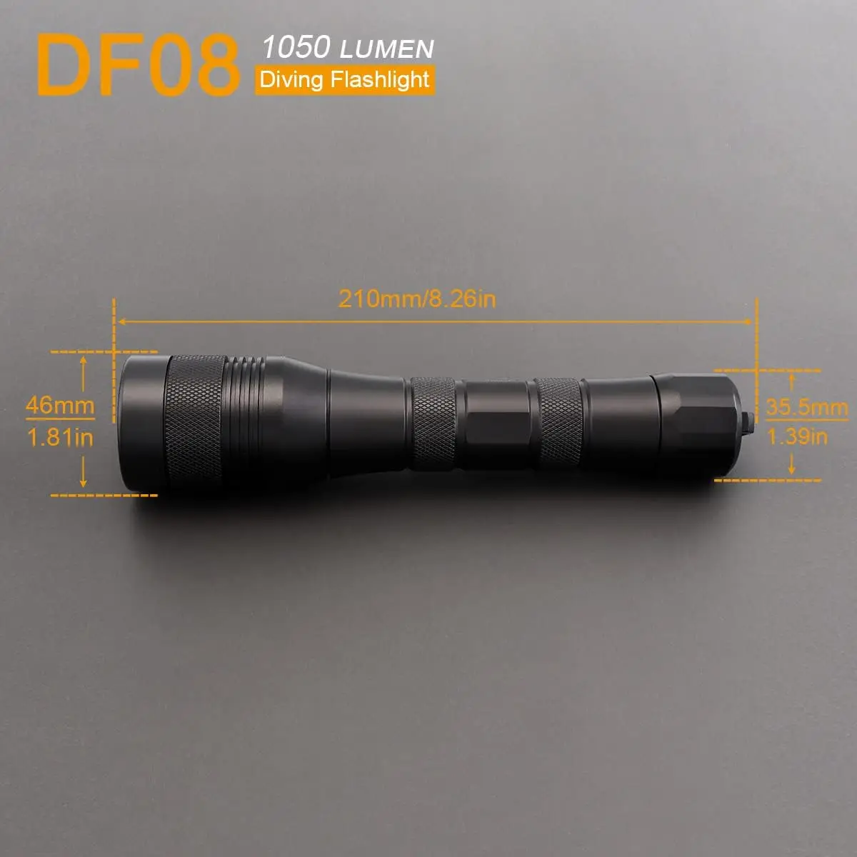 Waterproof 1000 Lumens LED Diving Flashlight, 150m Depth Super Bright Scuba Light with Narrow Beam
