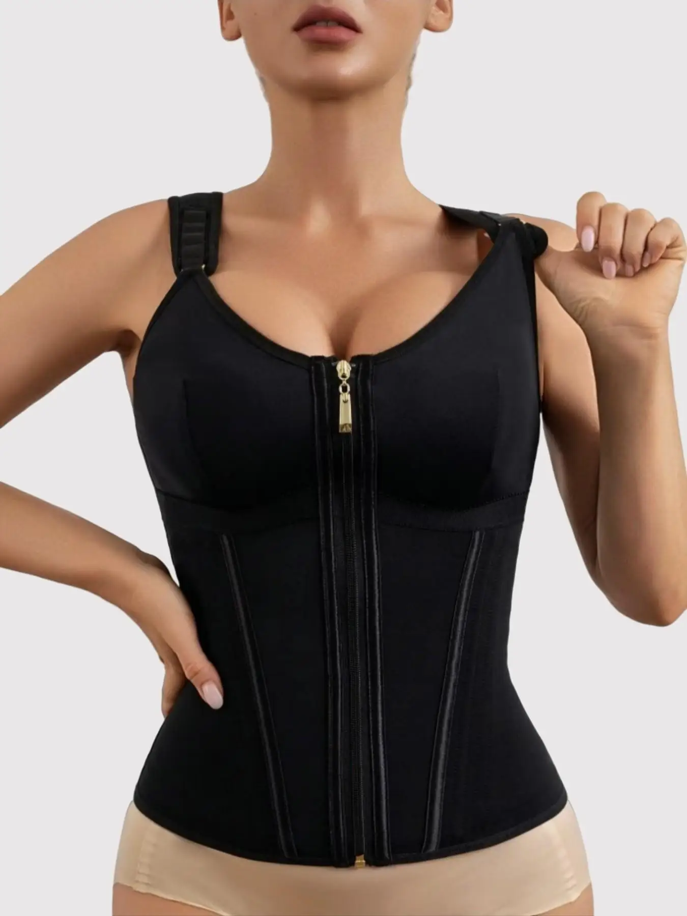 

Женский дышащий корсет-жилет для коррекции фигуры с эффектом утяжки живота и талии, компрессионный бодишейпер для создания фигуры «песочные часы»