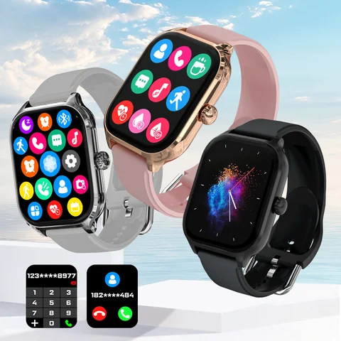 Reloj inteligente LAXASFIT H9 para responder llamadas, seguimiento de calorías, frecuencia cardíaca, monitoreo de oxígeno en sangre, reloj inteligente Bluetooth